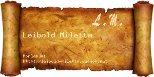 Leibold Miletta névjegykártya